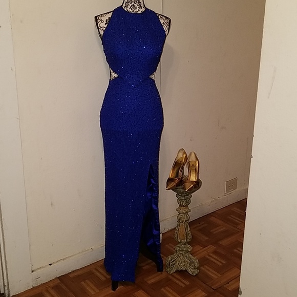 Dresses & Skirts - Andretta Donatello Navy Iridescent Sequined Gown